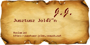 Jusztusz Jolán névjegykártya