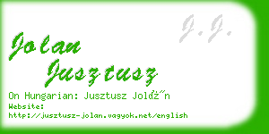 jolan jusztusz business card